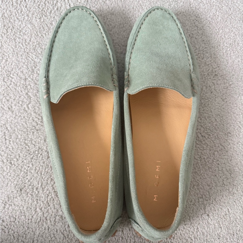 M Gemi Mint Green Driving Loafers size 10